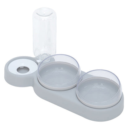 Pet Cat Bowl Automatic Feeder Dog Cat Food Bowl with Water Fountain Double Bowl Drinking Raised Stand