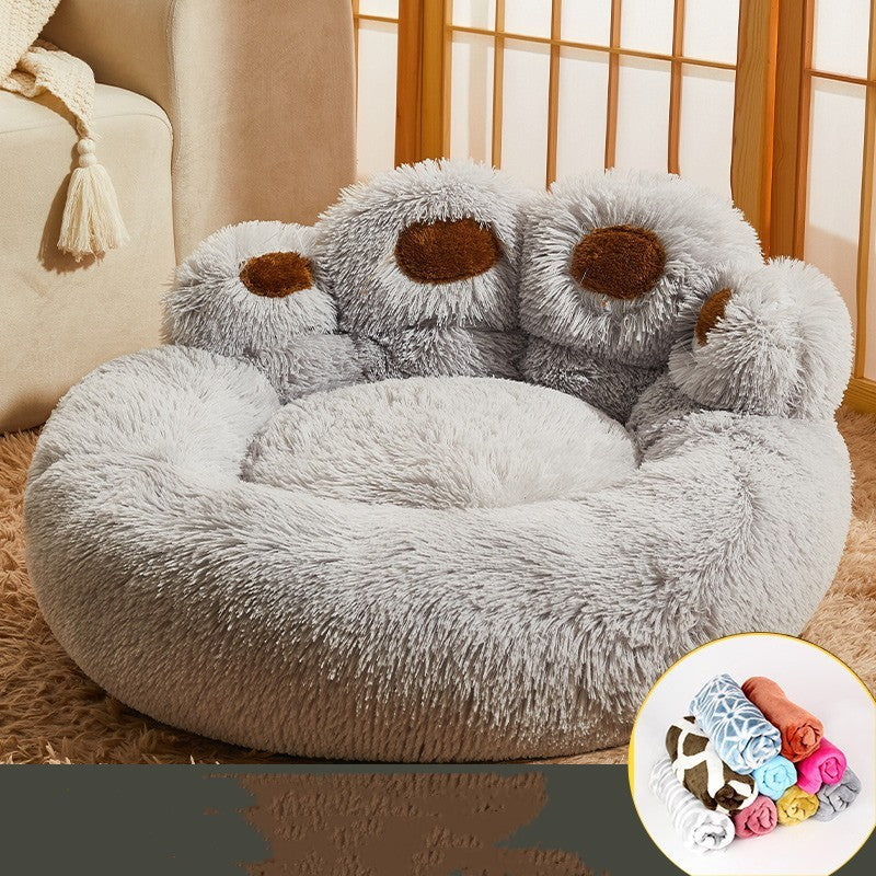 Fluffy Dog Bed Winter Warm Large Pet Products Small Sofa Baskets Pets Kennel Mat Puppy Cats Supplies Basket Blanket Accessories Pets Supplies