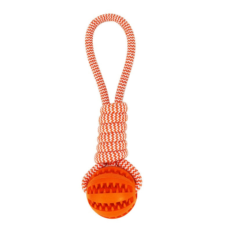 Dog Toys Treat Balls Interactive Hemp Rope Rubber Leaking Balls for Small Dogs Chewing Bite Resistant Toys Pet Tooth Cleaning Bite Resistant Toy Ball for Pet Dogs Puppy