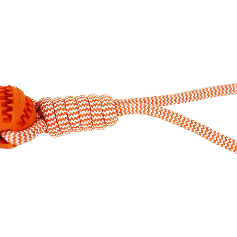 Dog Toys Treat Balls Interactive Hemp Rope Rubber Leaking Balls for Small Dogs Chewing Bite Resistant Toys Pet Tooth Cleaning Bite Resistant Toy Ball for Pet Dogs Puppy