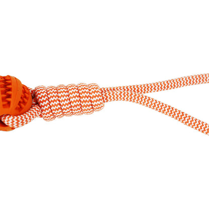 Dog Toys Treat Balls Interactive Hemp Rope Rubber Leaking Balls for Small Dogs Chewing Bite Resistant Toys Pet Tooth Cleaning Bite Resistant Toy Ball for Pet Dogs Puppy