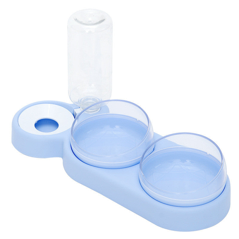 Pet Cat Bowl Automatic Feeder Dog Cat Food Bowl with Water Fountain Double Bowl Drinking Raised Stand
