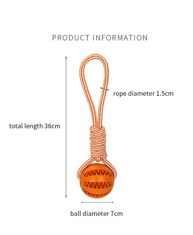Dog Toys Treat Balls Interactive Hemp Rope Rubber Leaking Balls for Small Dogs Chewing Bite Resistant Toys Pet Tooth Cleaning Bite Resistant Toy Ball for Pet Dogs Puppy