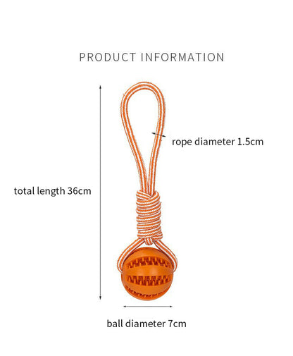 Dog Toys Treat Balls Interactive Hemp Rope Rubber Leaking Balls for Small Dogs Chewing Bite Resistant Toys Pet Tooth Cleaning Bite Resistant Toy Ball for Pet Dogs Puppy
