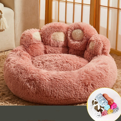 Fluffy Dog Bed Winter Warm Large Pet Products Small Sofa Baskets Pets Kennel Mat Puppy Cats Supplies Basket Blanket Accessories Pets Supplies