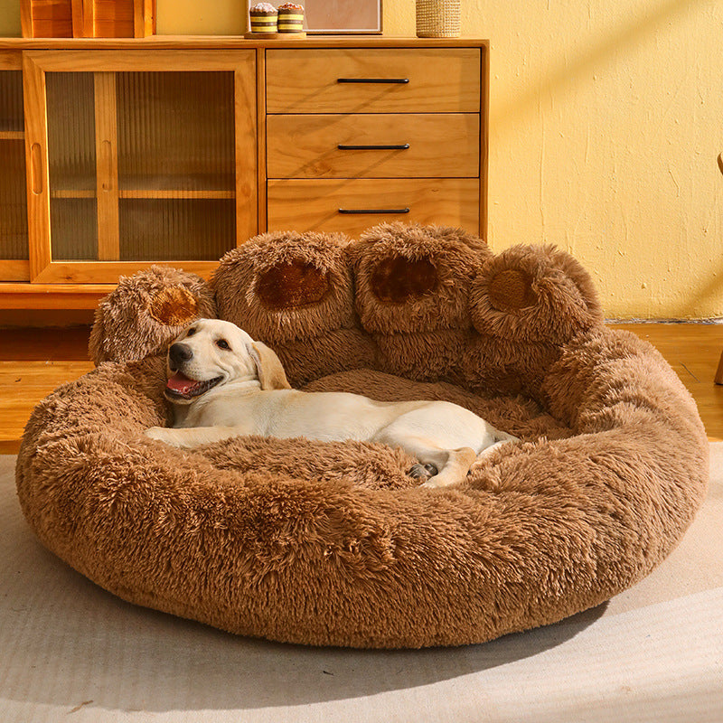 Fluffy Dog Bed Winter Warm Large Pet Products Small Sofa Baskets Pets Kennel Mat Puppy Cats Supplies Basket Blanket Accessories Pets Supplies