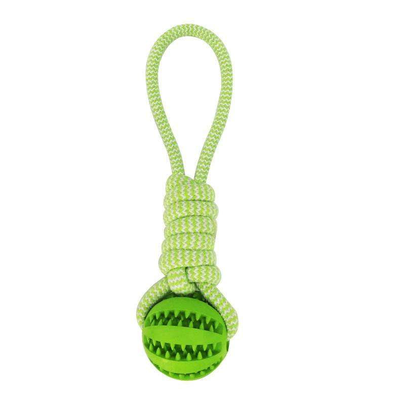 Dog Toys Treat Balls Interactive Hemp Rope Rubber Leaking Balls for Small Dogs Chewing Bite Resistant Toys Pet Tooth Cleaning Bite Resistant Toy Ball for Pet Dogs Puppy