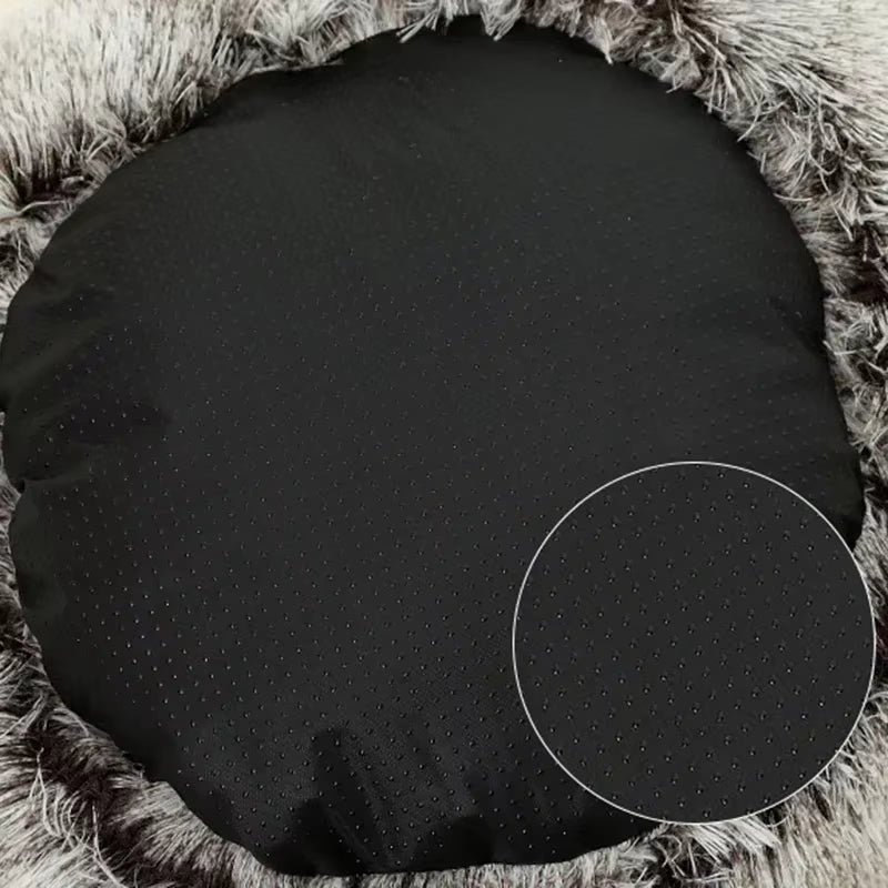 2-in-1 Winter Plush Pet Bed with Cover - Round Cat Bed and Mattress for Small Dogs and Kittens